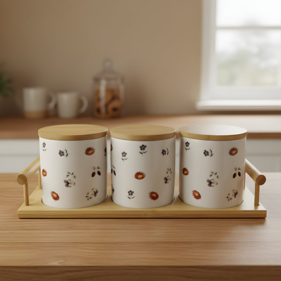 Porcelain Jar Set - 3 Pcs